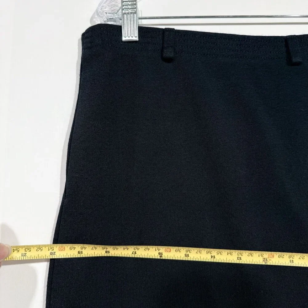 Alfred Dunner Midi Pencil Skirt Women's 10 Black Classic Pull On